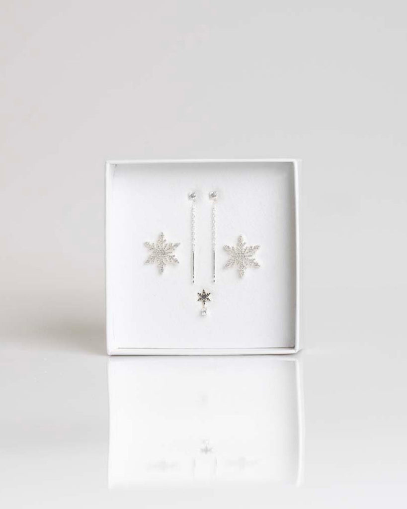 Orecchini Fiocco Di Neve JO WISDOM | Argento 925 Con Zirconi AAA | Regalo Di Natale