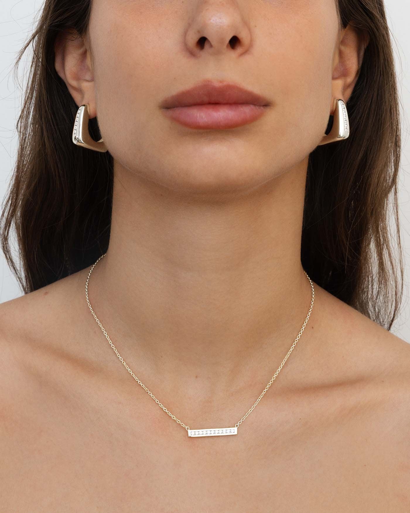 Bello London Orecchini Clip Argento Placcato - Quattro Quadrati Collegati (Larghezza 2,8cm X Lunghezza 5,1cm)