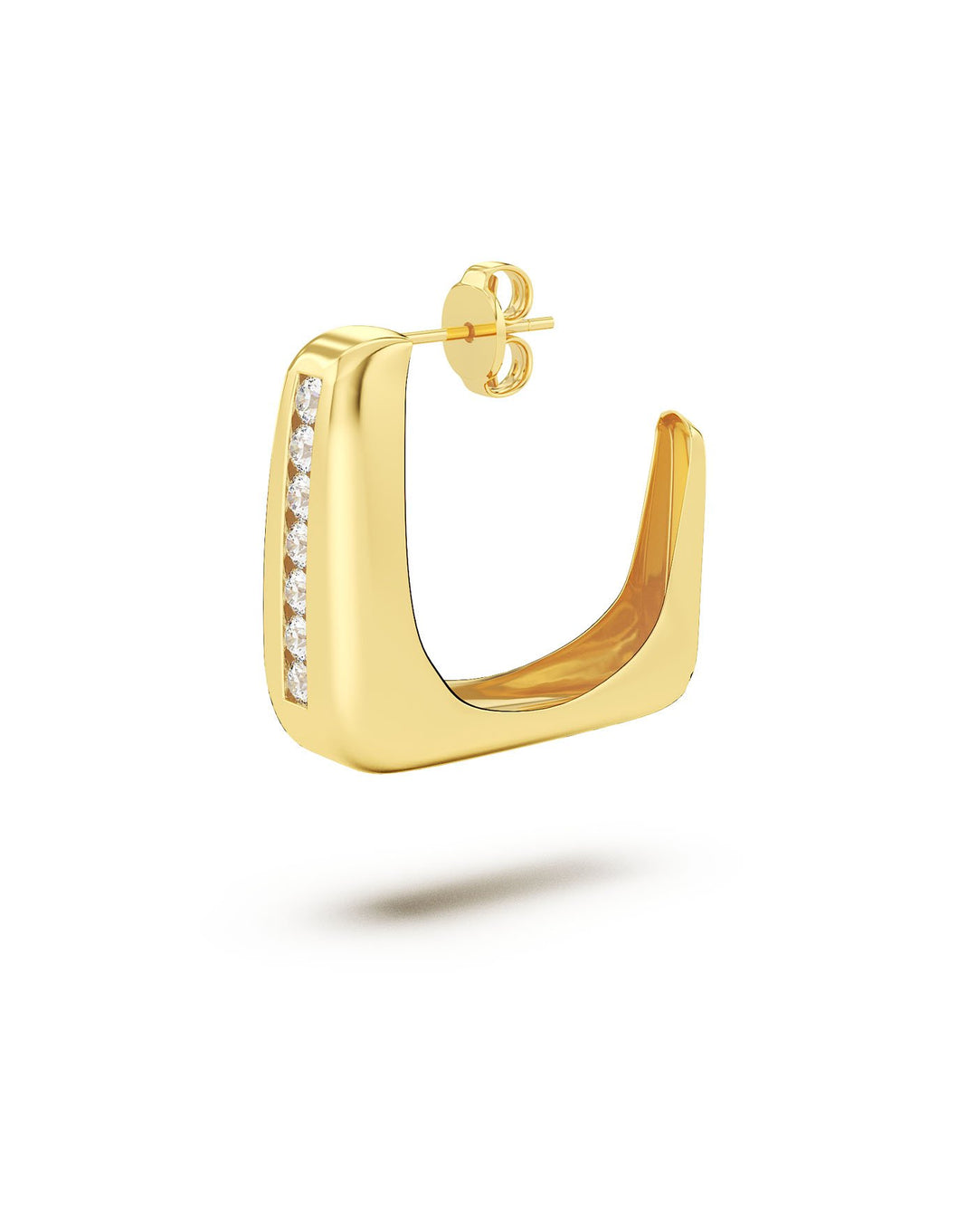 hoop square placcato oro nel set square