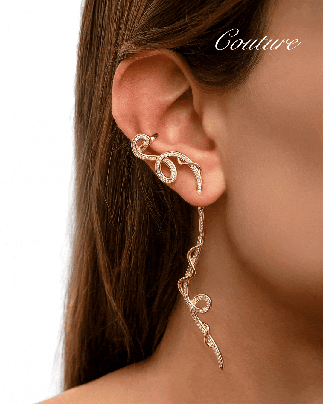 Orecchino con Gancio Cuff con Pendente Rimovibile oro