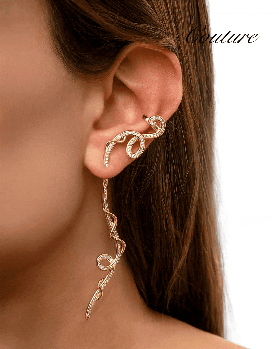 Orecchino con Gancio Cuff con Pendente Rimovibile oro