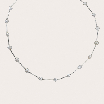 Collana di perle kelly con barrette in argento 925