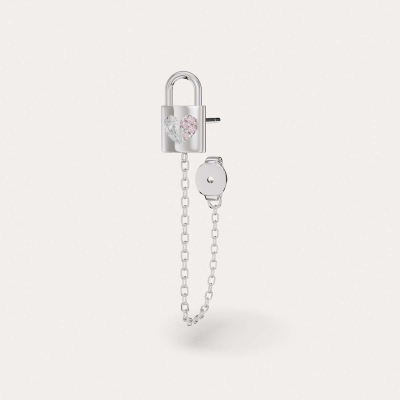 Orecchino bond heartlock argento